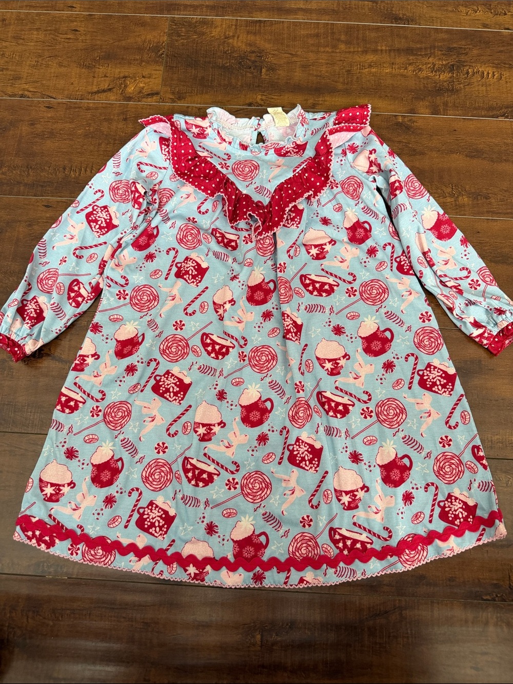 Matilda Jane Pink & Light Blue Holiday Candy Print Nightgown